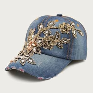 NWT- Flower rhinestone Demin Cap!